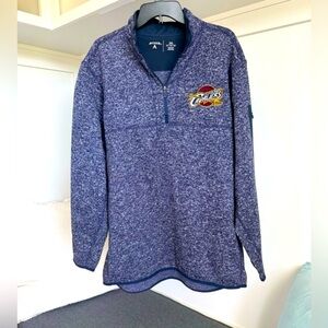 Antigua Men's Heathered Blue Cleveland Cavalier Quarter-Zip Jacket Size 2XL